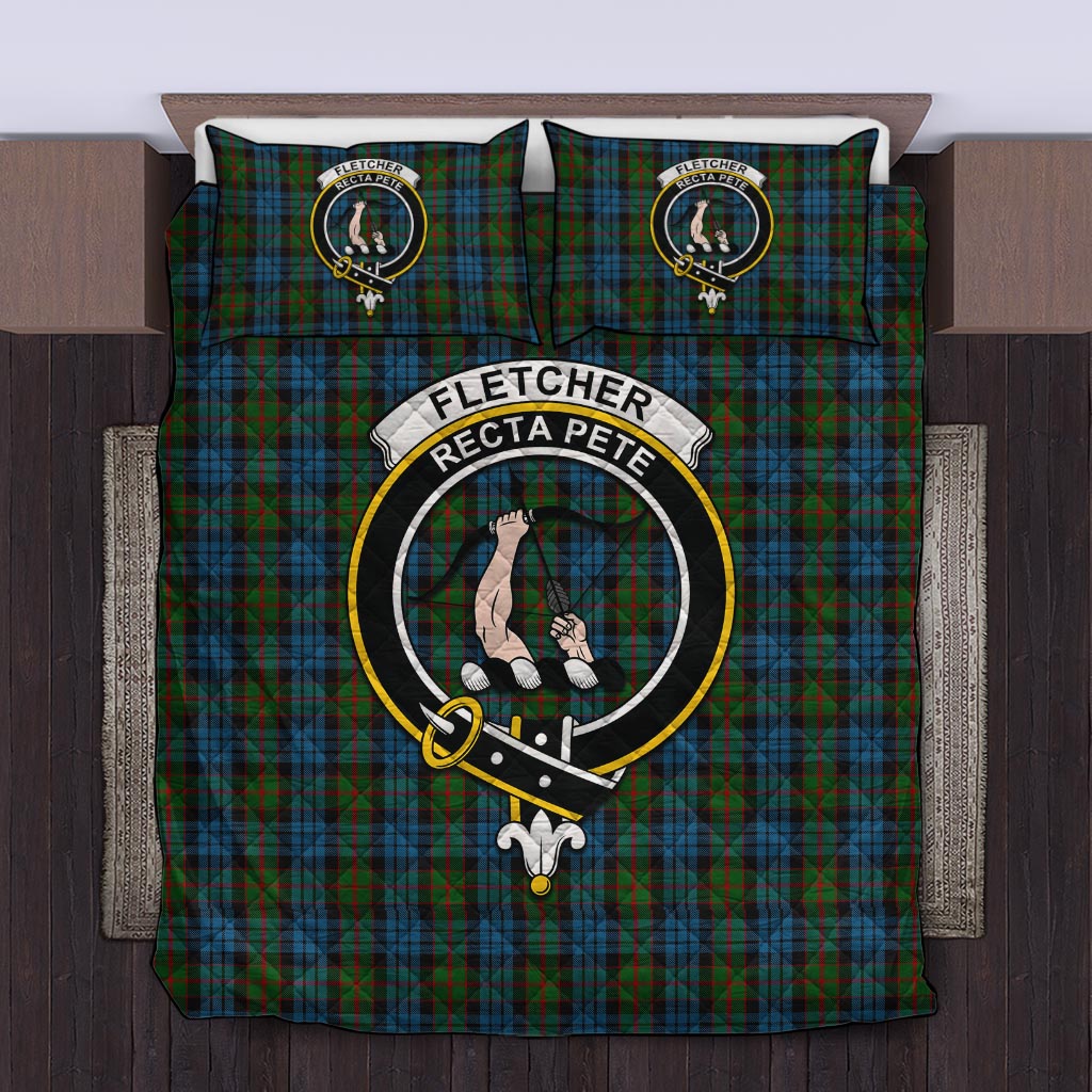 Fletcher of Dunans Tartan Quilt Bed Set with Family Crest Twin - Tartan Vibes Clothing