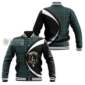 Fletcher of Dunans Tartan Baseball Jacket with Family Crest Circle Style