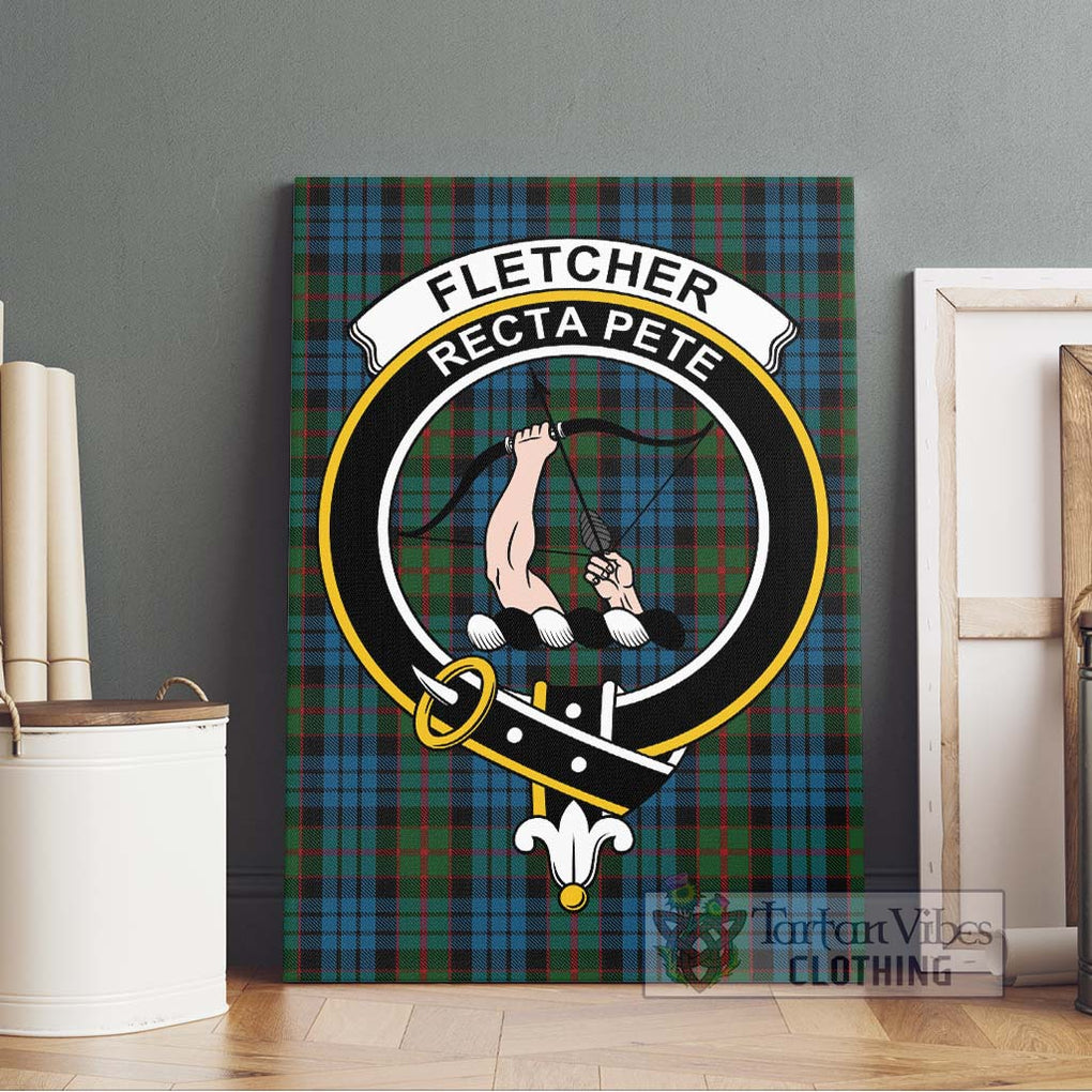 Fletcher of Dunans Tartan Canvas Print Wall Art with Family Crest Without Frame - Tartan Vibes Clothing