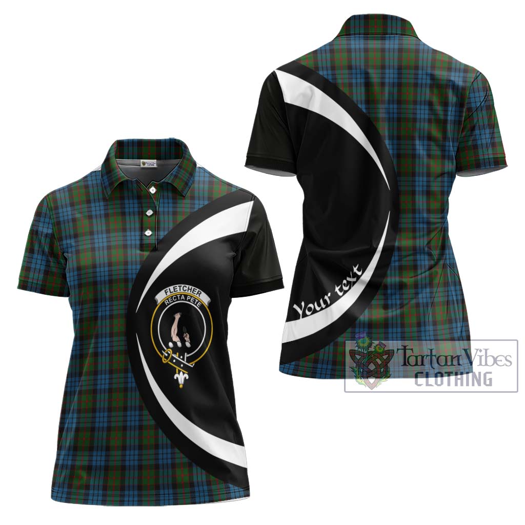 Fletcher of Dunans Tartan Women's Polo Shirt with Family Crest Circle Style Women - Tartan Vibes Clothing