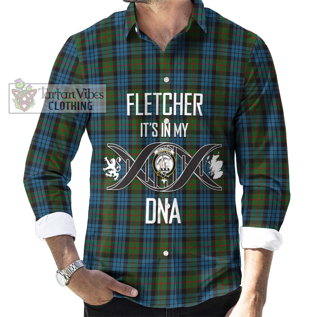 Fletcher of Dunans Tartan Long Sleeve Button Shirt with Family Crest DNA In Me Style Men's Shirt S - Tartanvibesclothing Shop