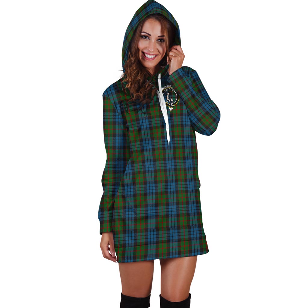 Fletcher of Dunans Tartan Hoodie Dress with Family Crest - Tartan Vibes Clothing