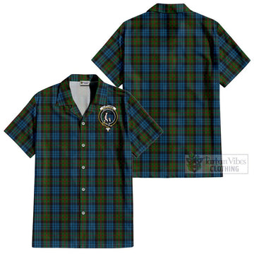 Fletcher of Dunans Tartan Cotton Hawaiian Shirt with Family Crest