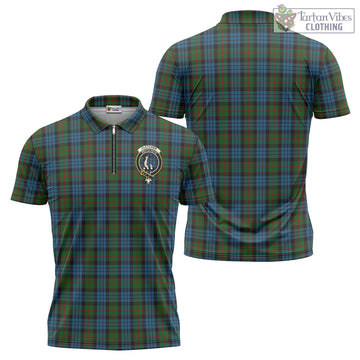 Fletcher of Dunans Tartan Zipper Polo Shirt with Family Crest