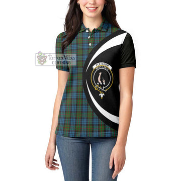 Fletcher of Dunans Tartan Women's Polo Shirt with Family Crest Circle Style