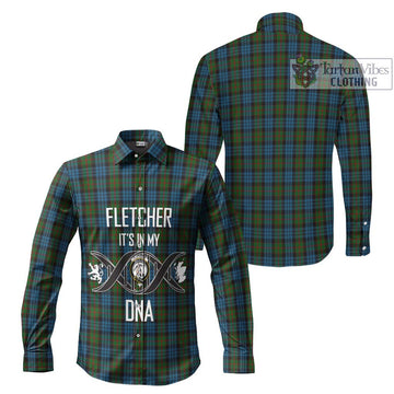 Fletcher of Dunans Tartan Long Sleeve Button Shirt with Family Crest DNA In Me Style