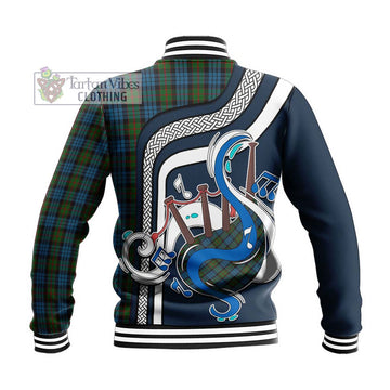 Fletcher of Dunans Tartan Baseball Jacket with Epic Bagpipe Style