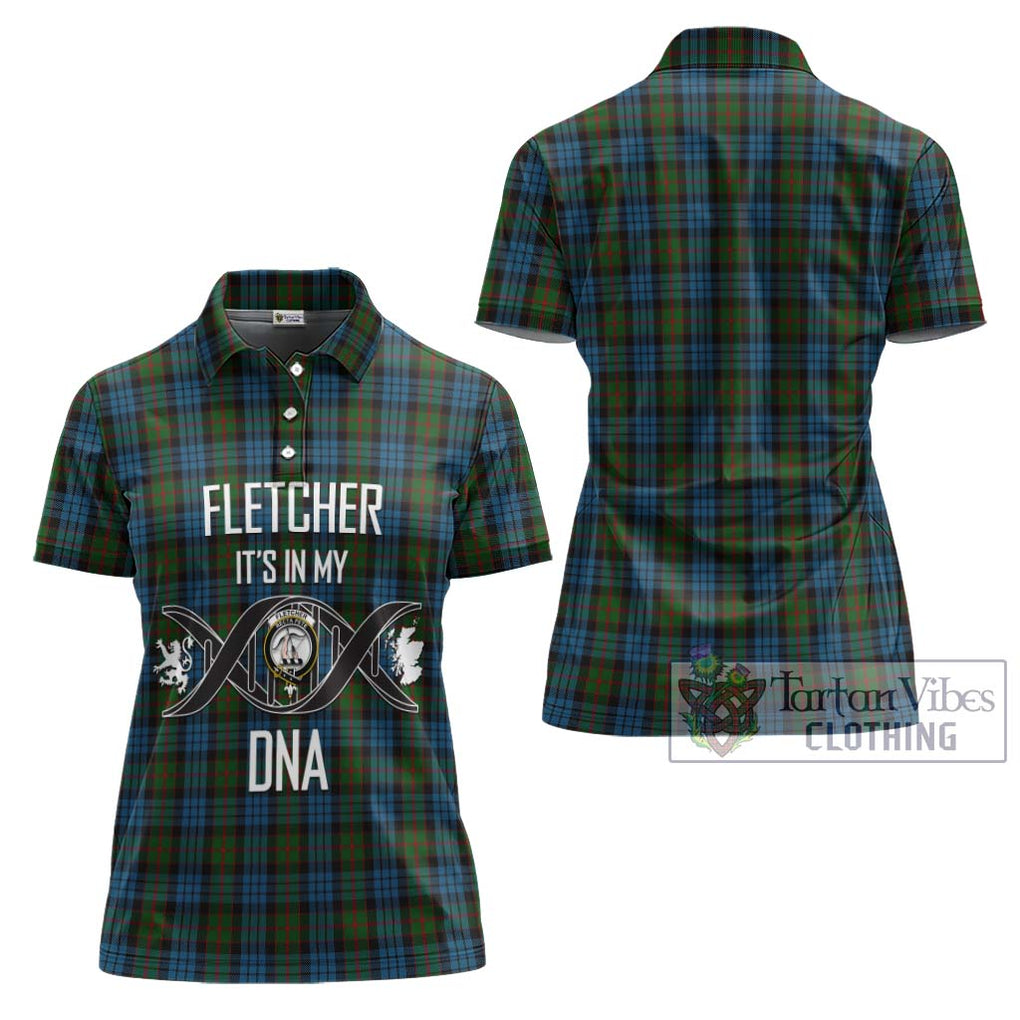 Fletcher of Dunans Tartan Women's Polo Shirt with Family Crest DNA In Me Style - Tartanvibesclothing Shop