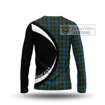 Fletcher of Dunans Tartan Long Sleeve T-Shirt with Family Crest Circle Style