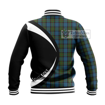 Fletcher of Dunans Tartan Baseball Jacket with Family Crest Circle Style