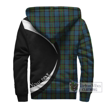 Fletcher of Dunans Tartan Sherpa Hoodie with Family Crest Circle Style