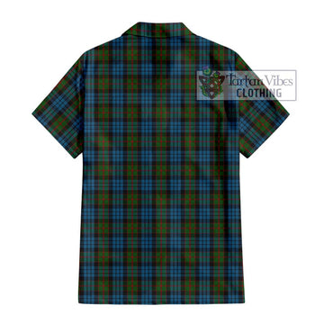 Fletcher of Dunans Tartan Short Sleeve Button Shirt with Family Crest DNA In Me Style