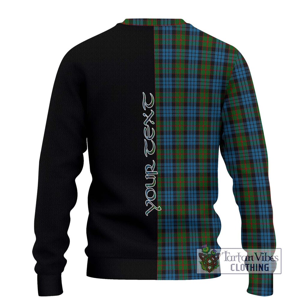 Fletcher of Dunans Tartan Knitted Sweater with Family Crest and Half Of Me Style - Tartanvibesclothing Shop