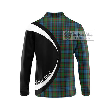 Fletcher of Dunans Tartan Long Sleeve Polo Shirt with Family Crest Circle Style