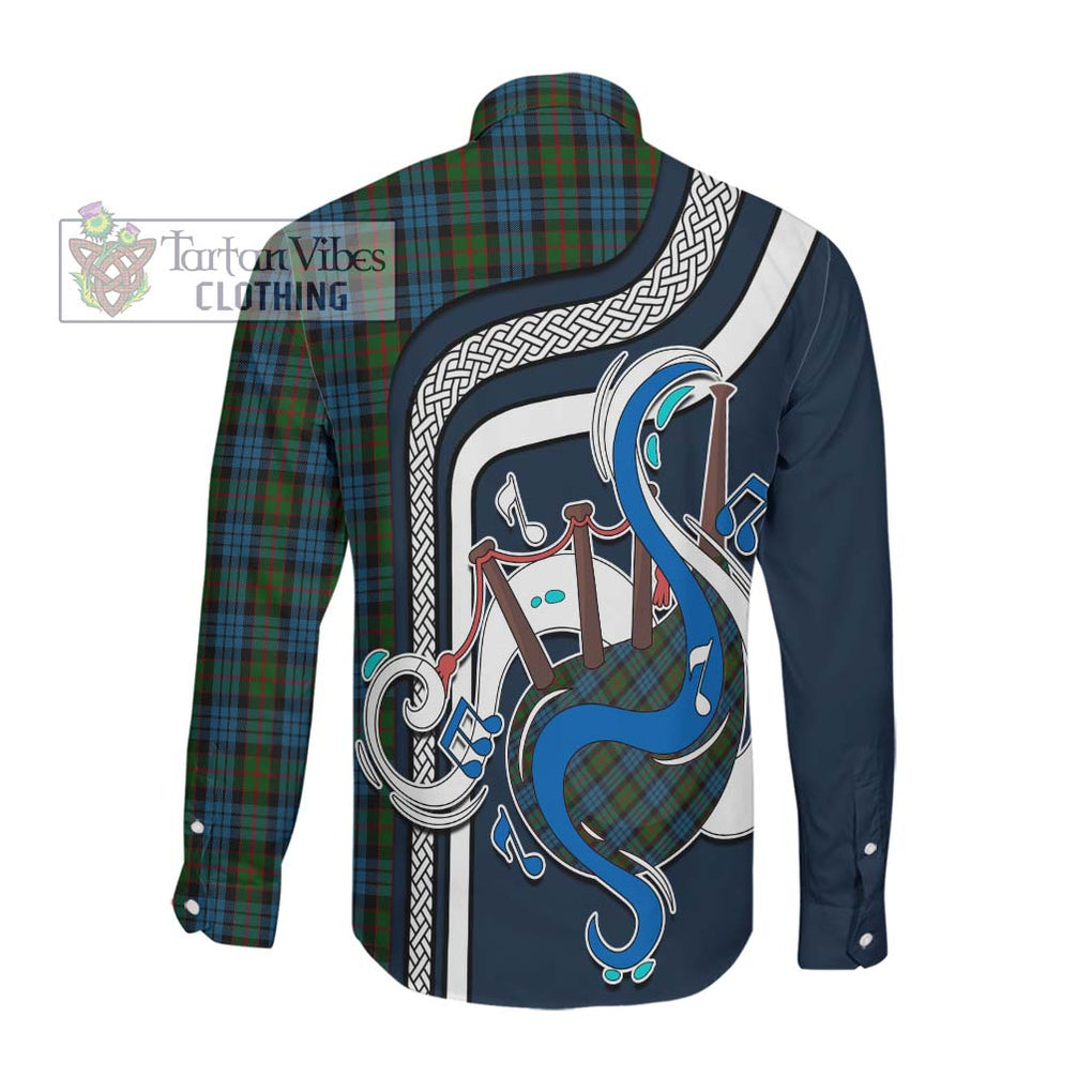 Fletcher of Dunans Tartan Long Sleeve Button Shirt with Epic Bagpipe Style Men's Shirt - Tartanvibesclothing Shop