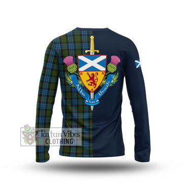 Fletcher of Dunans Tartan Long Sleeve T-Shirt Alba with Scottish Lion Royal Arm Half Style