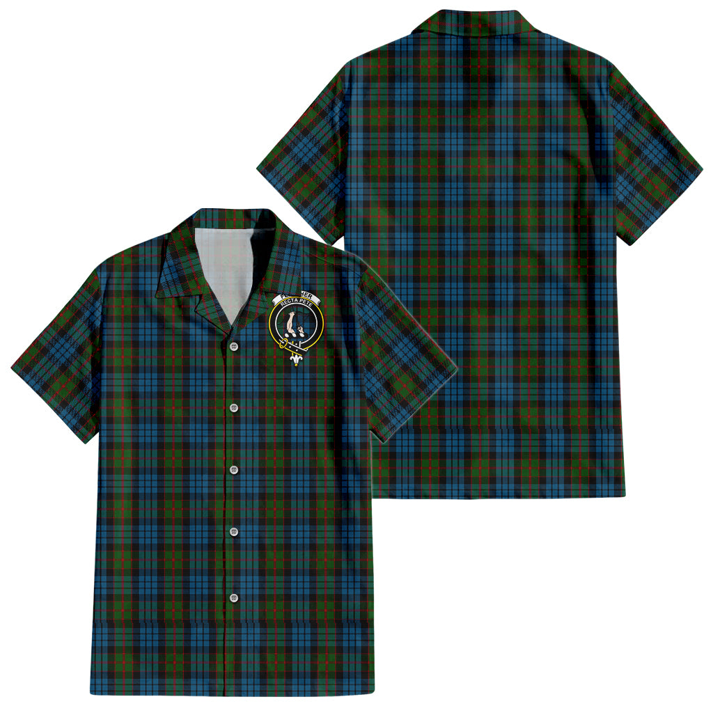 fletcher-of-dunans-tartan-short-sleeve-button-down-shirt-with-family-crest