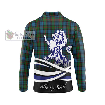 Fletcher of Dunans Tartan Long Sleeve Polo Shirt with Alba Gu Brath Regal Lion Emblem