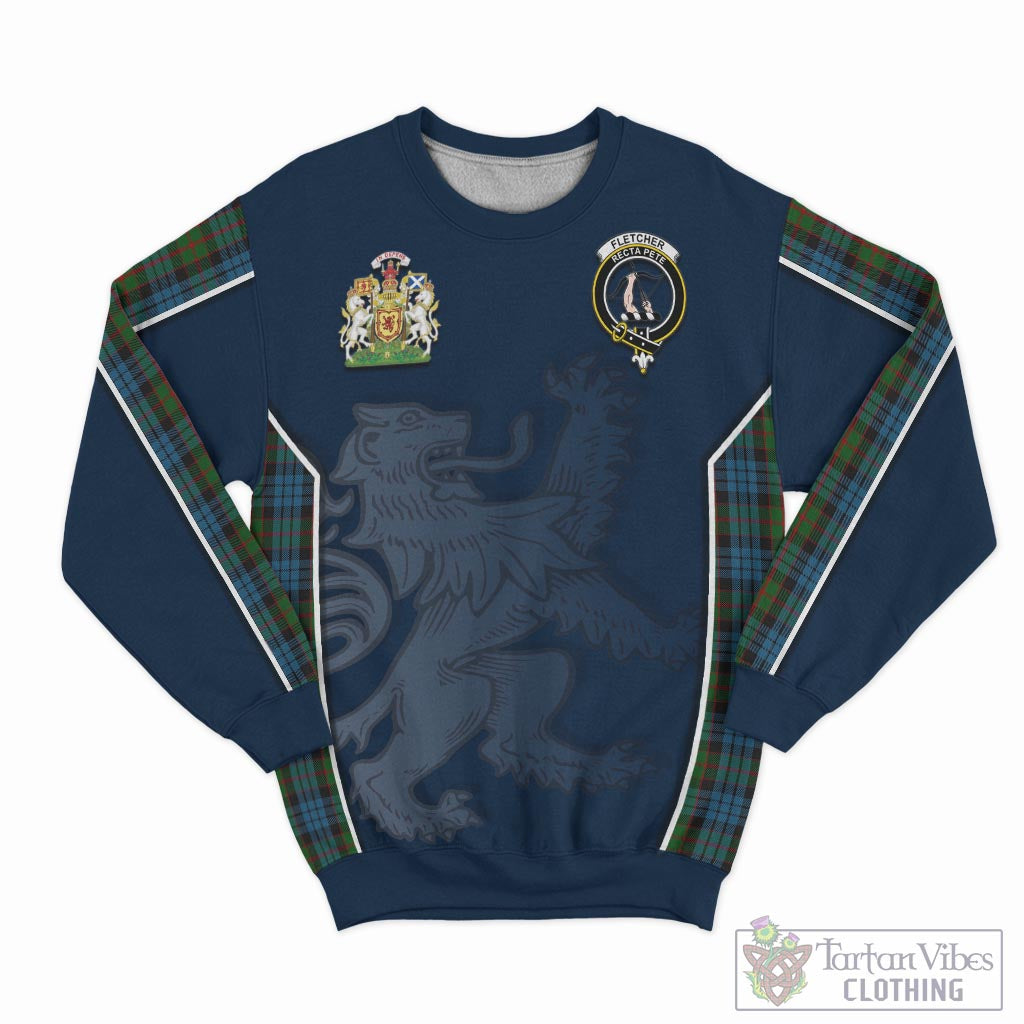 Tartan Vibes Clothing Fletcher of Dunans Tartan Sweater with Family Crest and Lion Rampant Vibes Sport Style