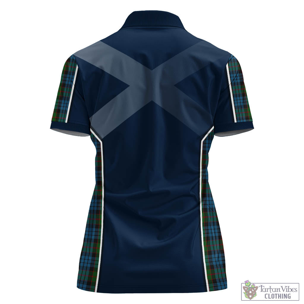 Fletcher of Dunans Tartan Women's Polo Shirt with Family Crest and Lion Rampant Vibes Sport Style - Tartan Vibes Clothing