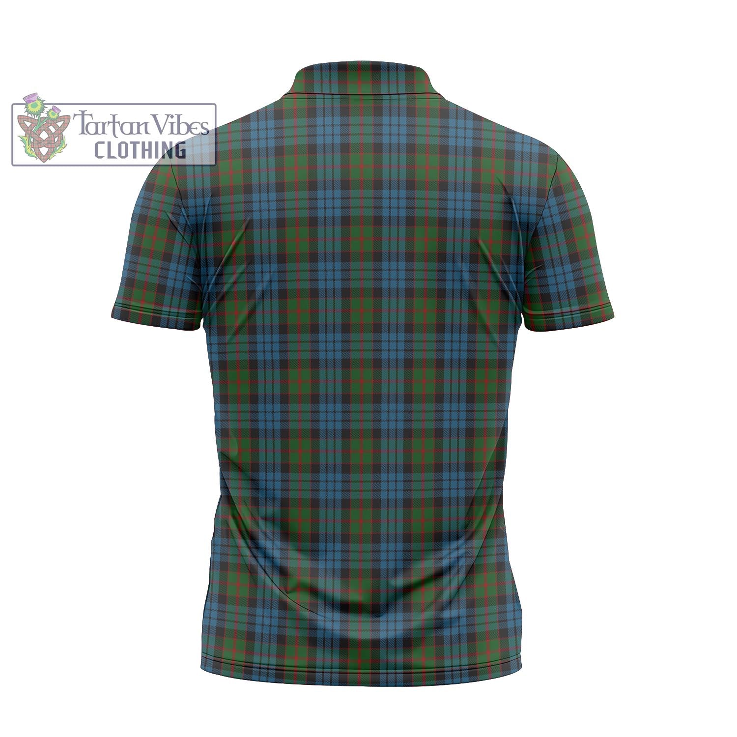 Tartan Vibes Clothing Fletcher of Dunans Tartan Zipper Polo Shirt with Family Crest