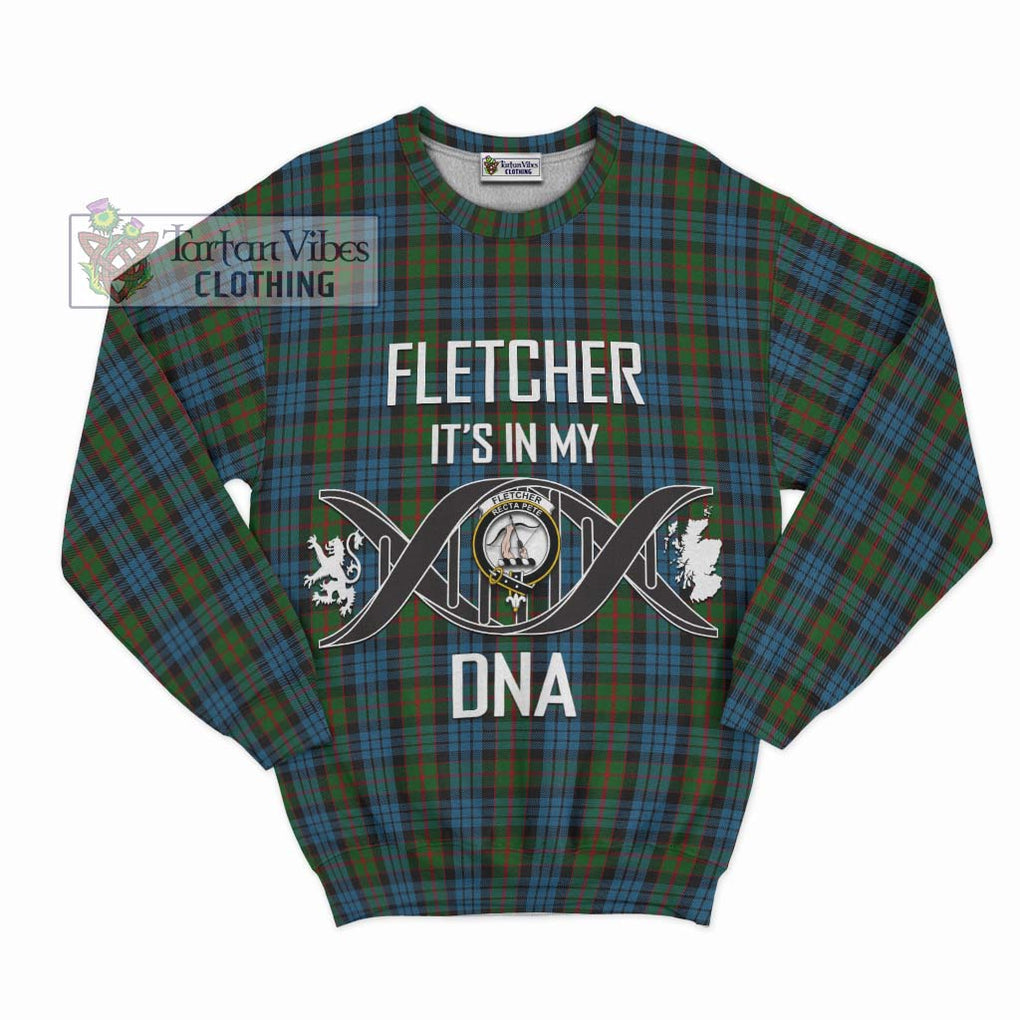 Fletcher of Dunans Tartan Sweatshirt with Family Crest DNA In Me Style - Tartanvibesclothing Shop