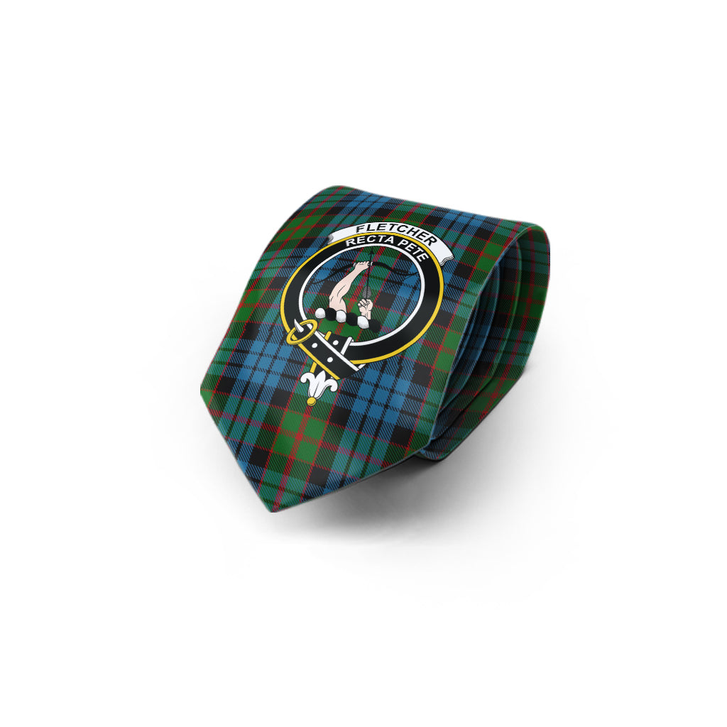 Fletcher of Dunans Tartan Classic Necktie with Family Crest - Tartan Vibes Clothing