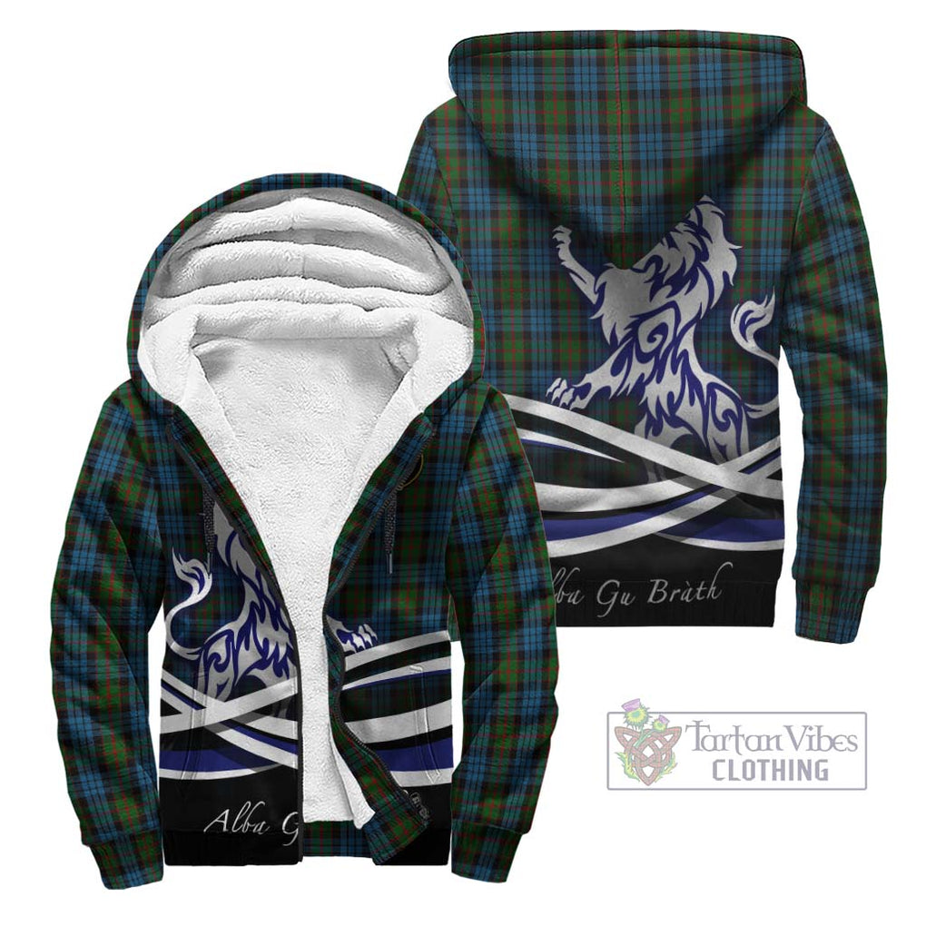 Fletcher of Dunans Tartan Sherpa Hoodie with Alba Gu Brath Regal Lion Emblem Unisex - Tartanvibesclothing Shop