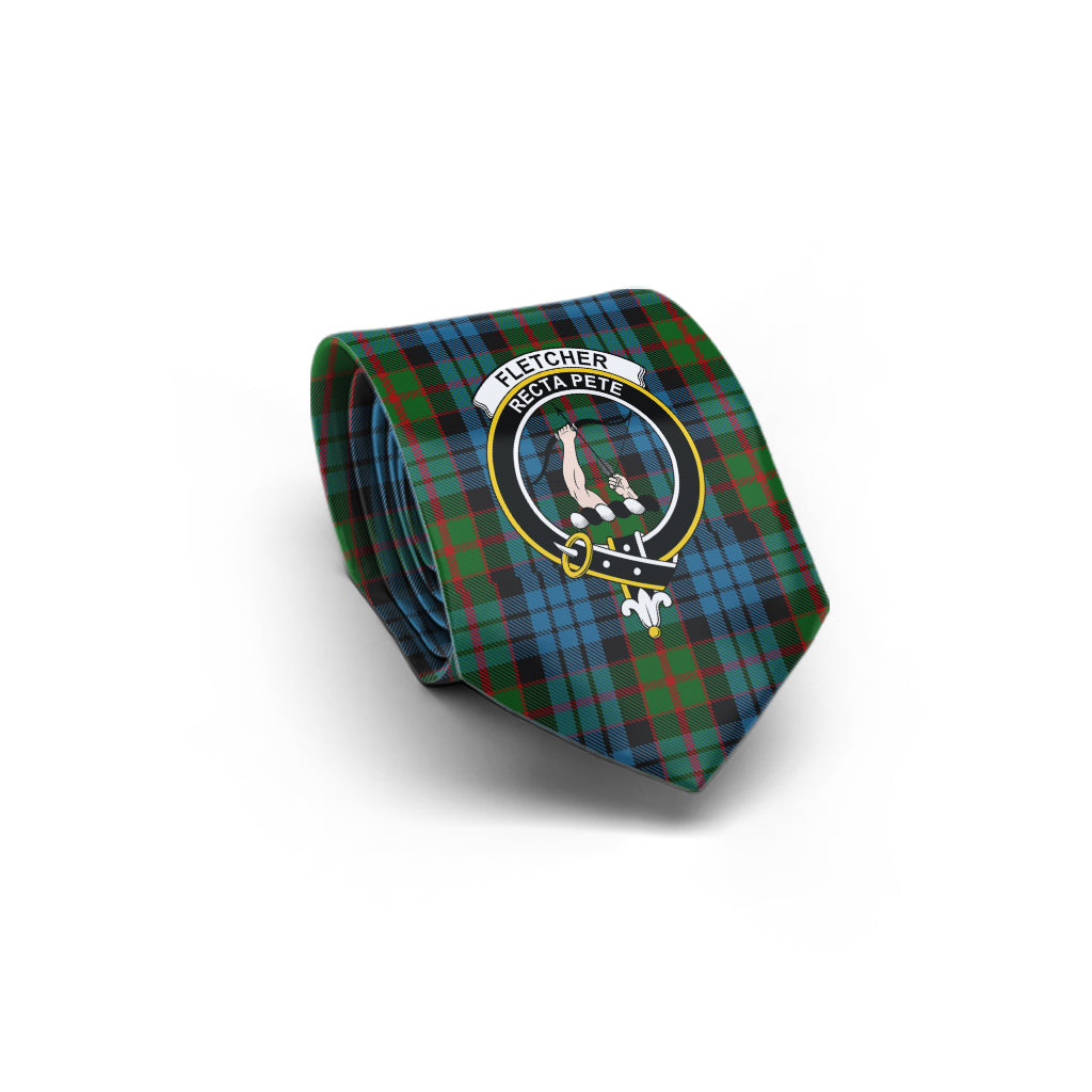 Fletcher of Dunans Tartan Classic Necktie with Family Crest - Tartan Vibes Clothing