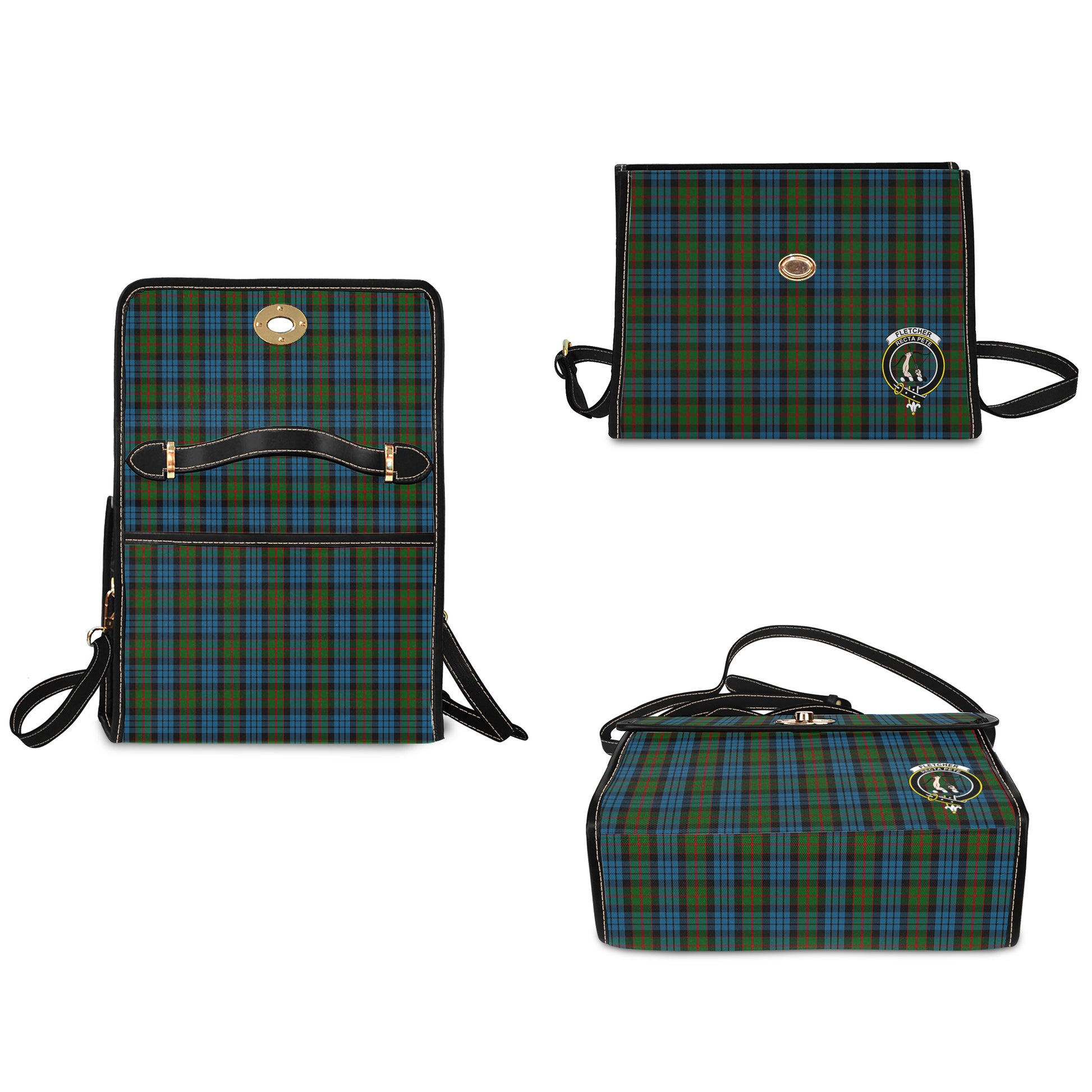 fletcher-of-dunans-tartan-leather-strap-waterproof-canvas-bag-with-family-crest