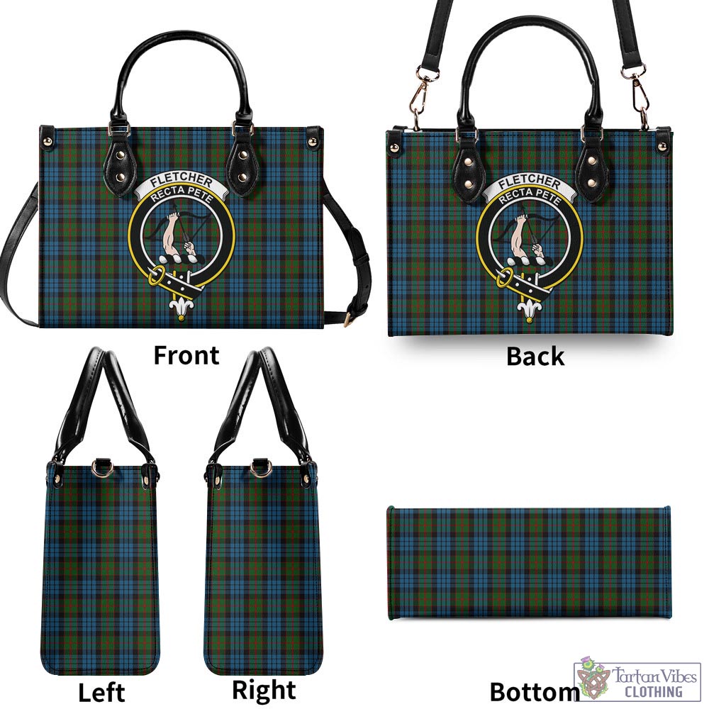 Tartan Vibes Clothing Fletcher of Dunans Tartan Luxury Leather Handbags with Family Crest