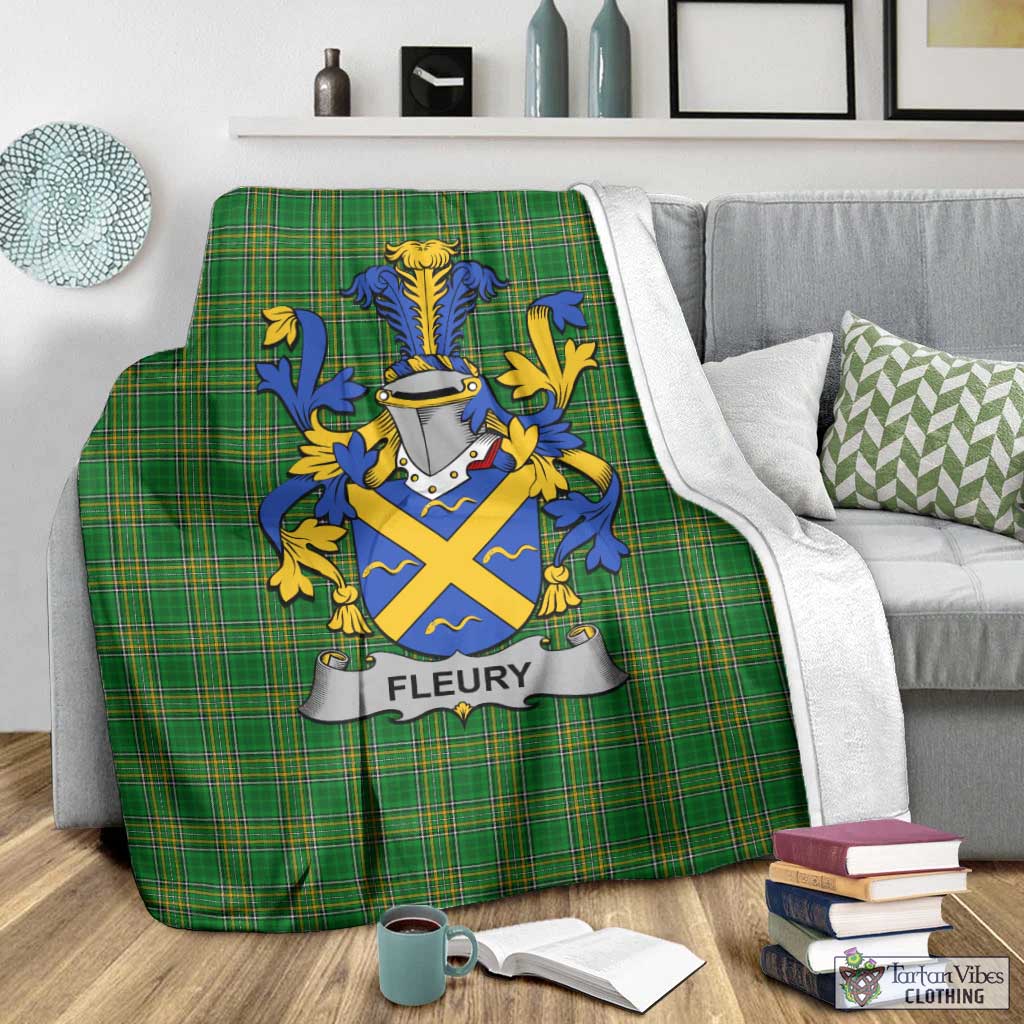 Fleury Irish Clan Tartan Blanket with Coat of Arms - Tartan Vibes Clothing