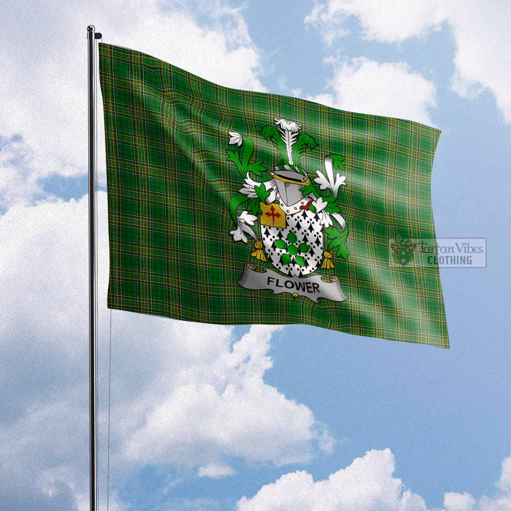 Tartan Vibes Clothing Flower Irish Clan Flag with Coat of Arms