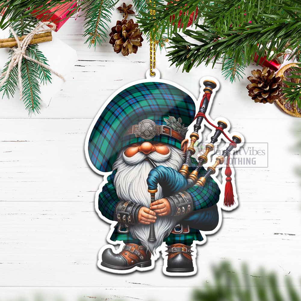 Tartan Vibes Clothing Flower Of Scotland Tartan Badpiper Gnome Christmas Ornament