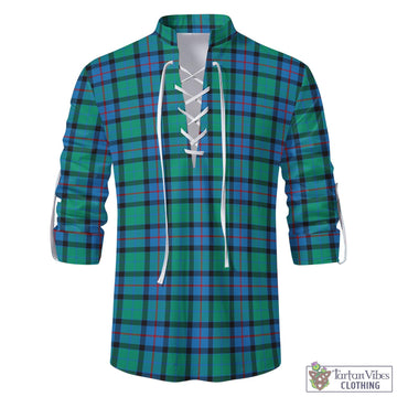 Flower Of Scotland Tartan Men's Scottish Traditional Jacobite Ghillie Kilt Shirt