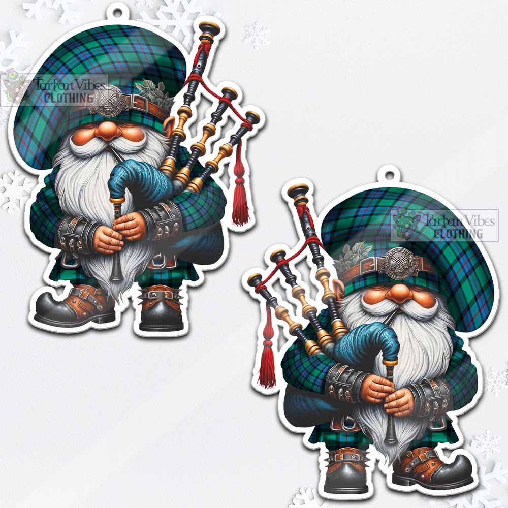 Tartan Vibes Clothing Flower Of Scotland Tartan Badpiper Gnome Christmas Ornament