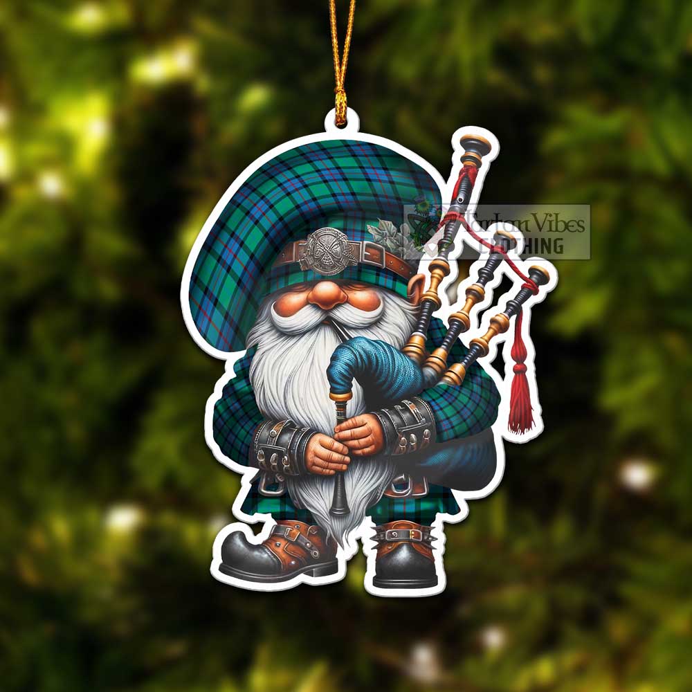 Tartan Vibes Clothing Flower Of Scotland Tartan Badpiper Gnome Christmas Ornament