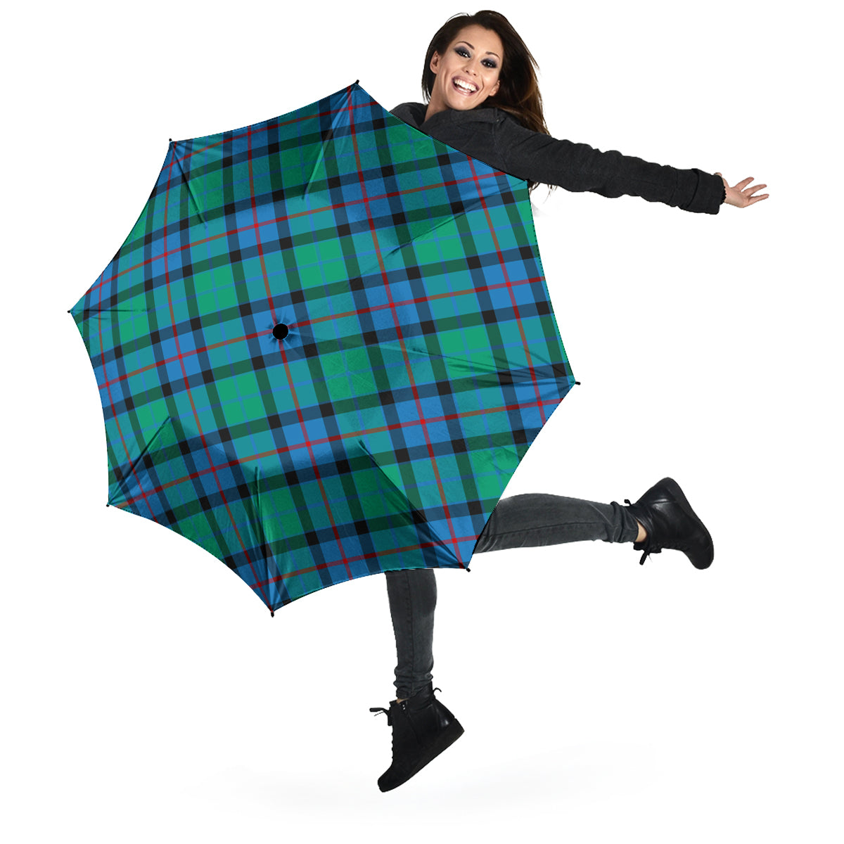 Flower Of Scotland Tartan Umbrella - Tartanvibesclothing