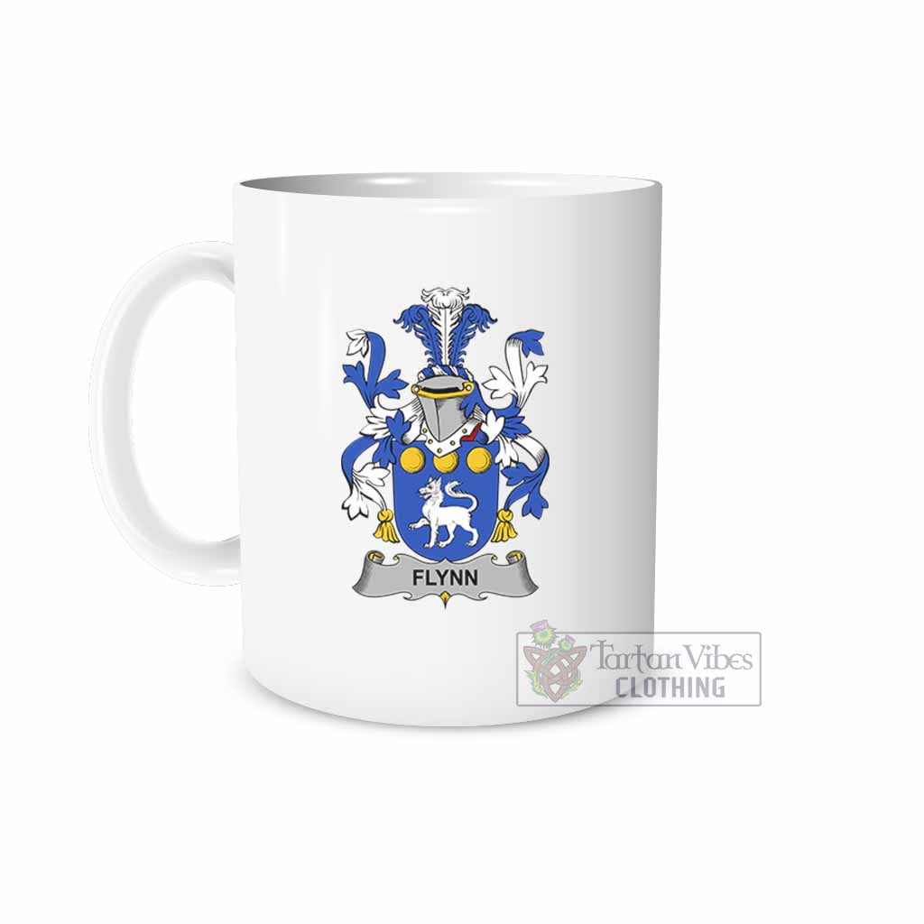 Flynn Irish Clan Coat of Arms Ceramic Mug White - 2D-tartanvibesclothing
