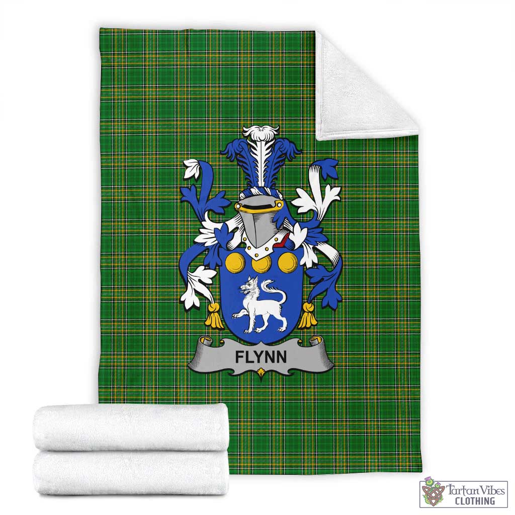 Flynn Irish Clan Tartan Blanket with Coat of Arms X-Large 59 x 79 inches 150 x 200 cm - Tartan Vibes Clothing