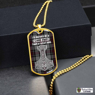 Flynn Tartan Dog Tag Necklace Viking Mjolnir Style