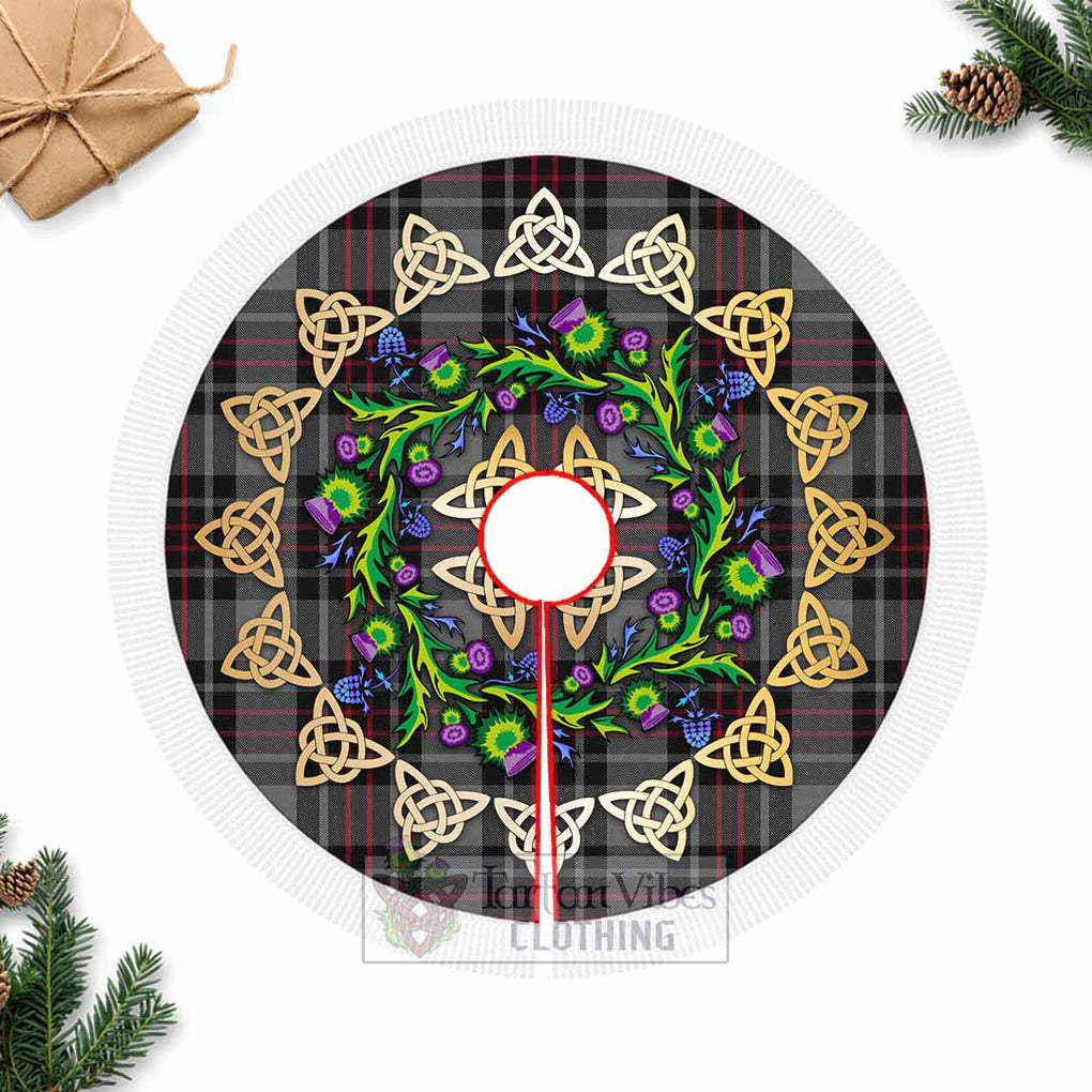 Tartan Vibes Clothing Flynn Tartan Christmas Tree Skirt with Thistle Celtic Knot Style