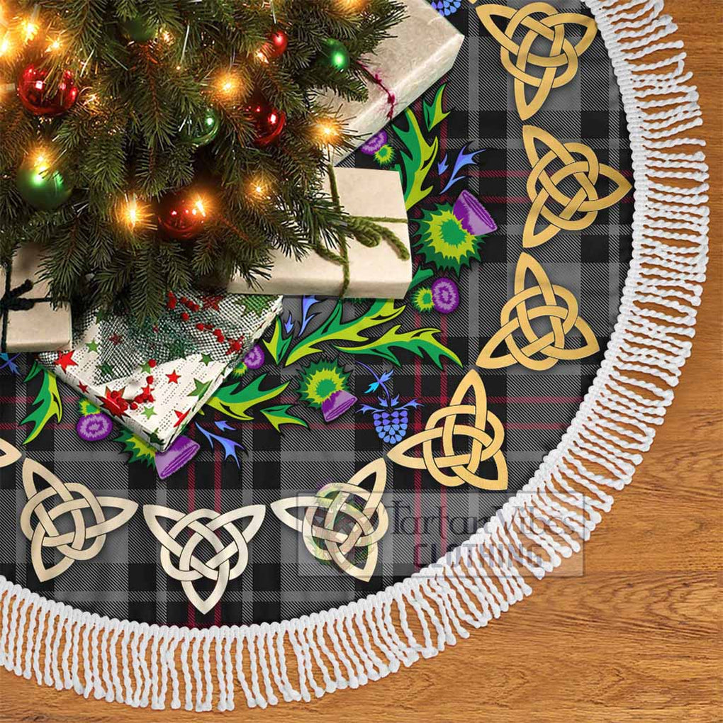 Tartan Vibes Clothing Flynn Tartan Christmas Tree Skirt with Thistle Celtic Knot Style