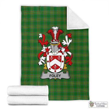 Foley Irish Clan Tartan Blanket with Coat of Arms X-Large 59 x 79 inches 150 x 200 cm - Tartan Vibes Clothing