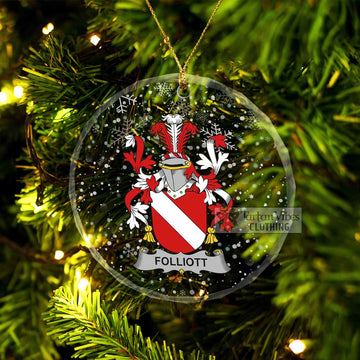 Folliott Irish Clan Christmas Glass Ornament with Coat of Arms