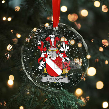 Folliott Irish Clan Christmas Glass Ornament with Coat of Arms