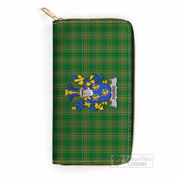 Foord Irish Clan Tartan Women's Leather Wallet with Coat of Arms One Size 19.7*10.5*3.5 cm - Tartan Vibes Clothing