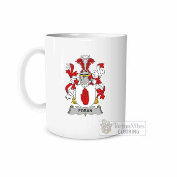Foran Irish Clan Coat of Arms Ceramic Mug White - 2D-tartanvibesclothing