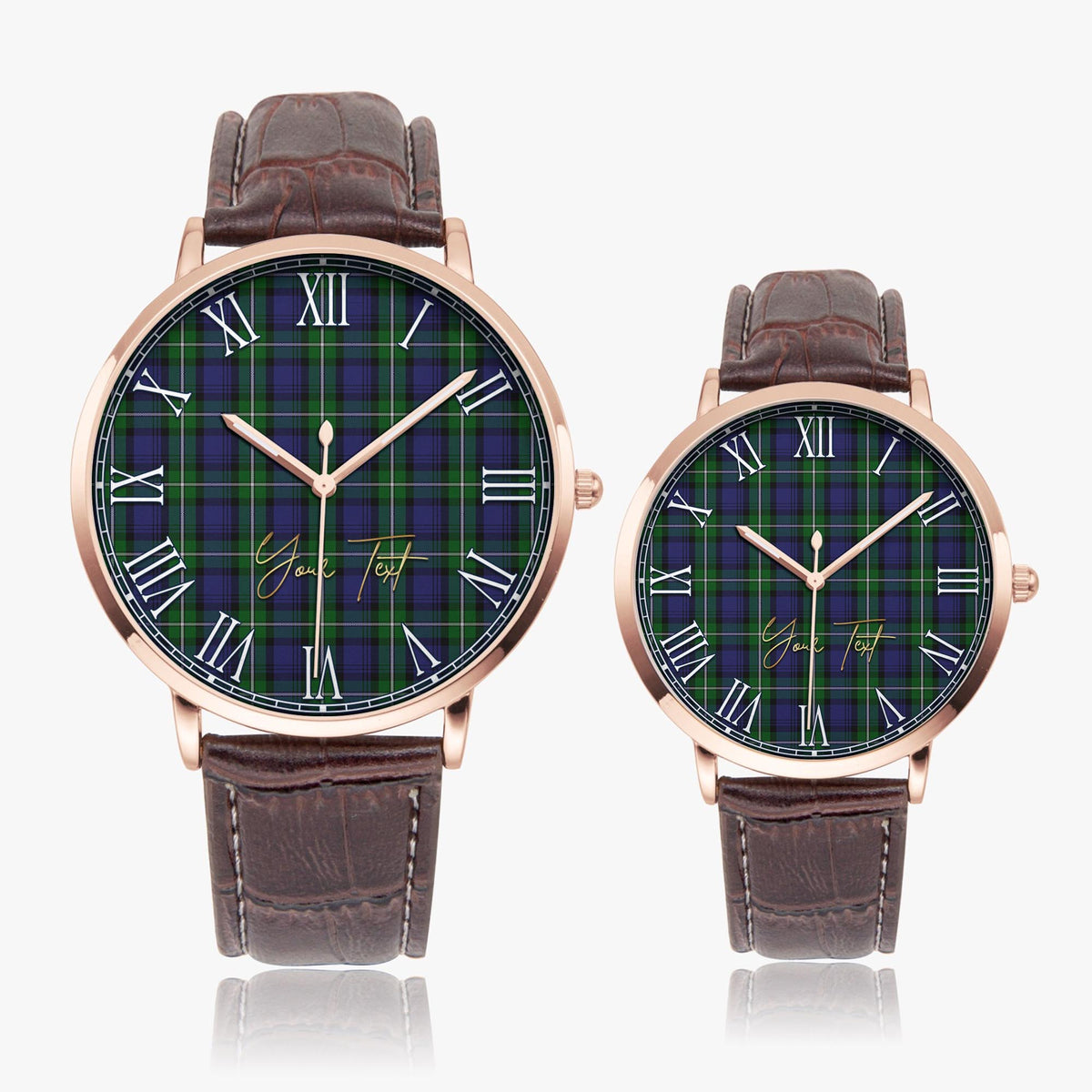 Forbes Tartan Personalized Your Text Leather Trap Quartz Watch - Tartan Vibes Clothing
