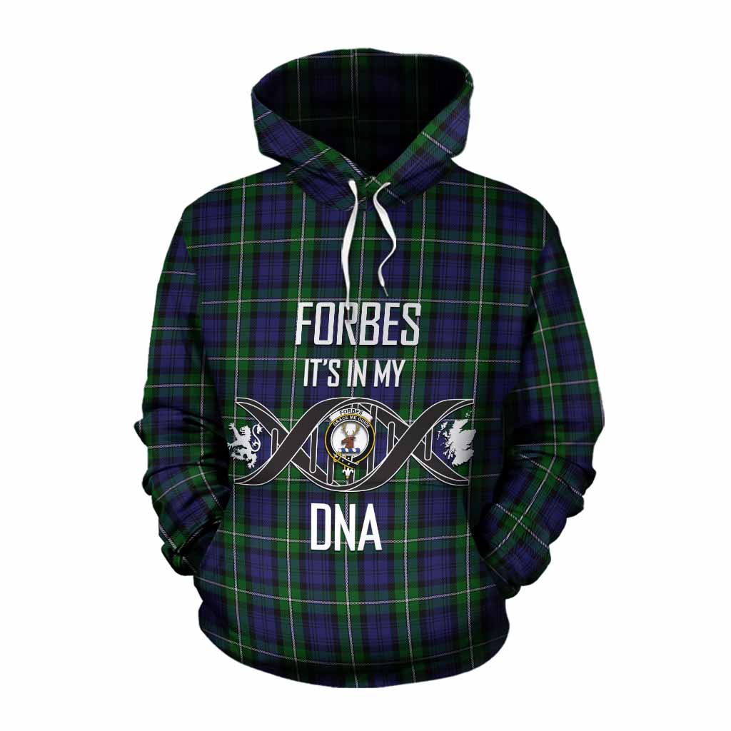 Tartan Vibes Clothing Forbes Tartan Cotton Hoodie with Family Crest DNA In Me Style